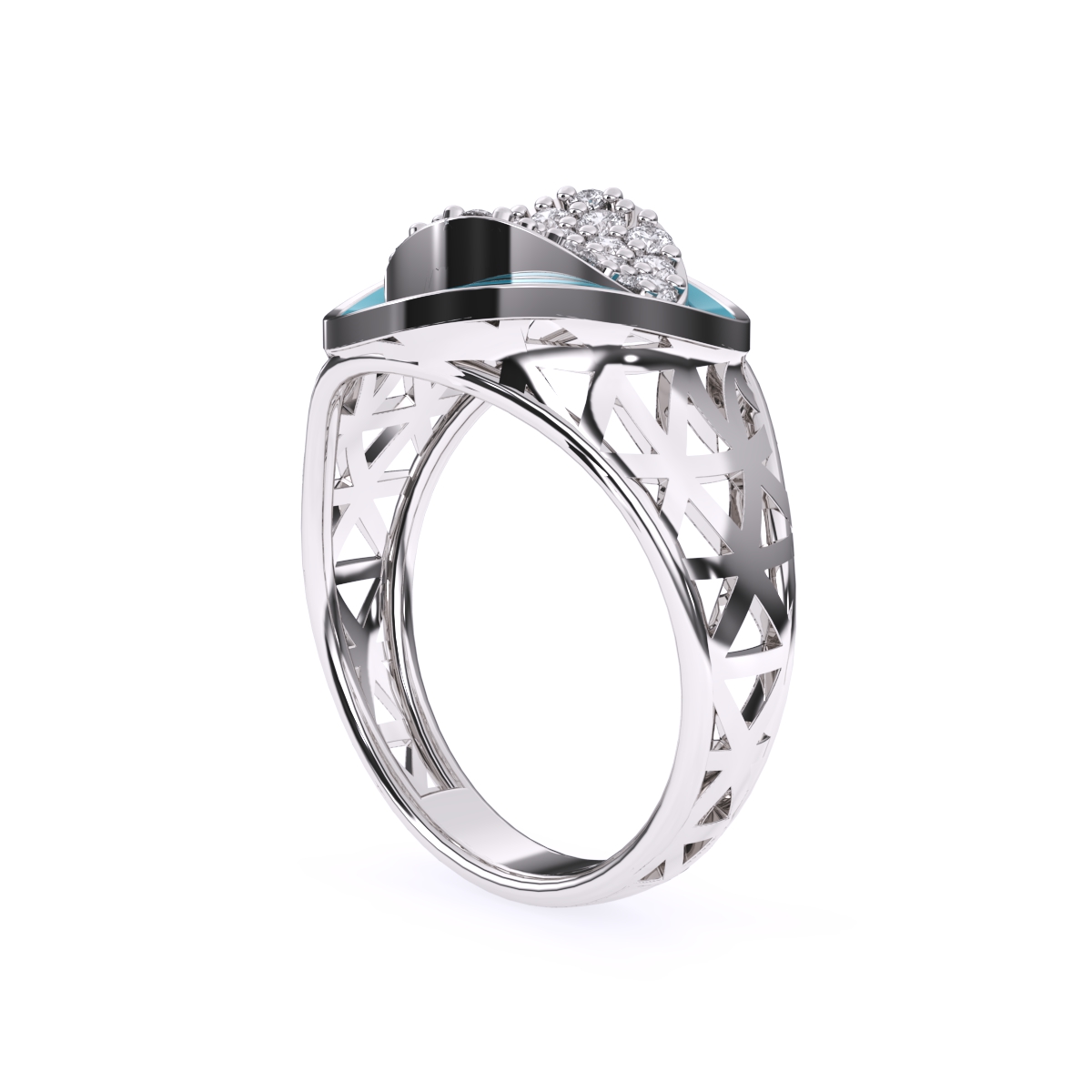 Stylish Vintage Round Cluster Wedding Ring